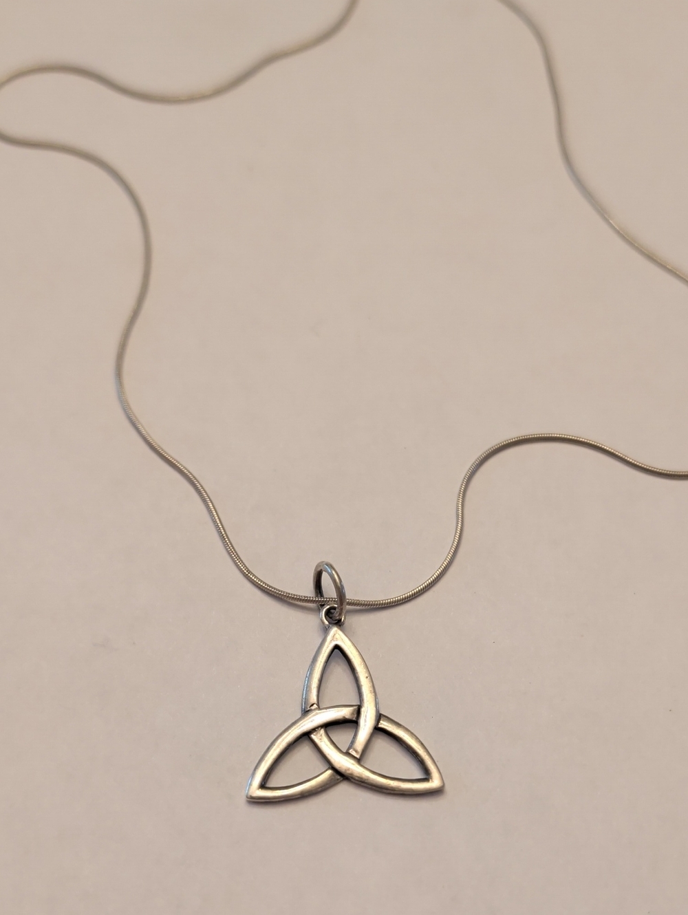 Sterling Silver Trinity Knot Pendant Necklace - Silver